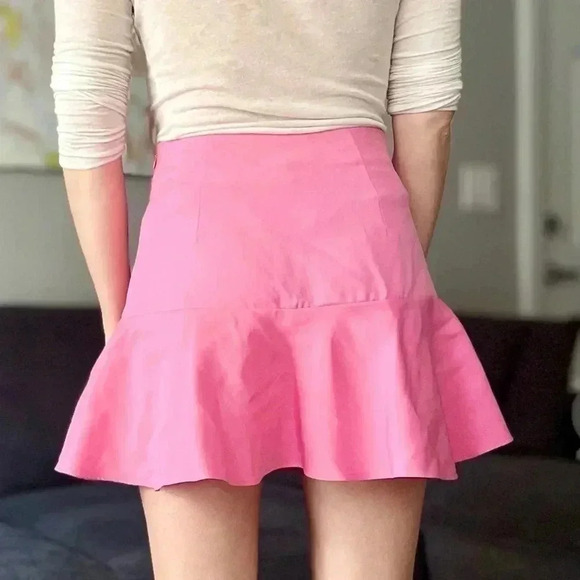 Zara Bow Trim Flare Skort - Barbie Pink - Size S - Picture 3 of 8